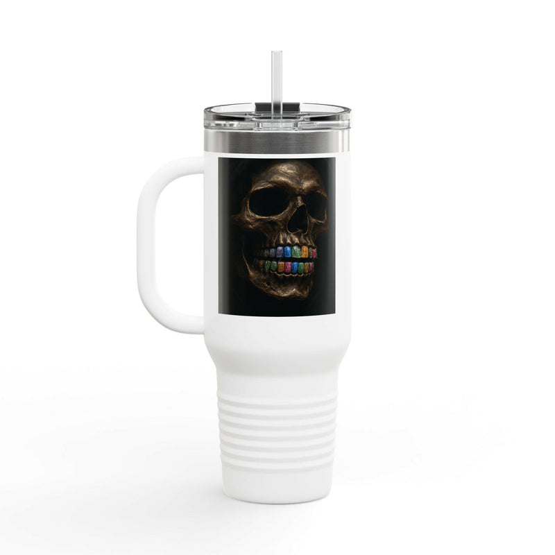 Colorful Skull Insulated Travel Mug | 40oz Stainless Steel for Hot & Cold Beverages, Perfect Gift for Halloween, Travel, Outdoor Use
