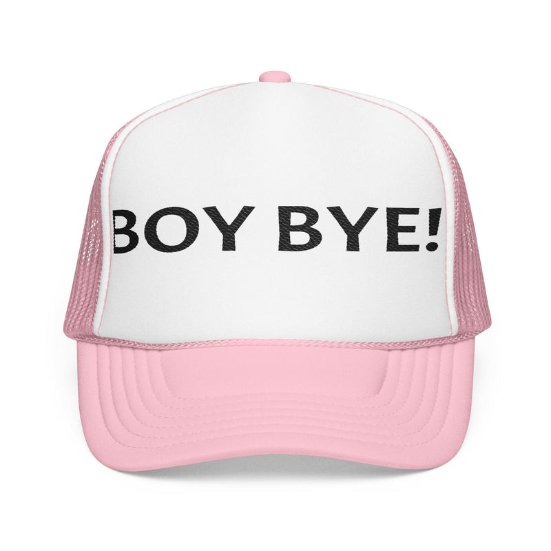 Embroidered trucker hat showcasing detailed needlework and mesh back design for stylish, breathable headwear.