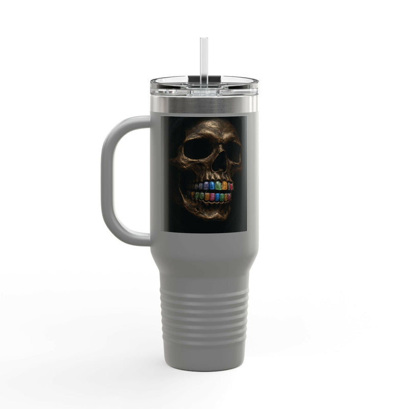 Colorful Skull Insulated Travel Mug | 40oz Stainless Steel for Hot & Cold Beverages, Perfect Gift for Halloween, Travel, Outdoor Use
