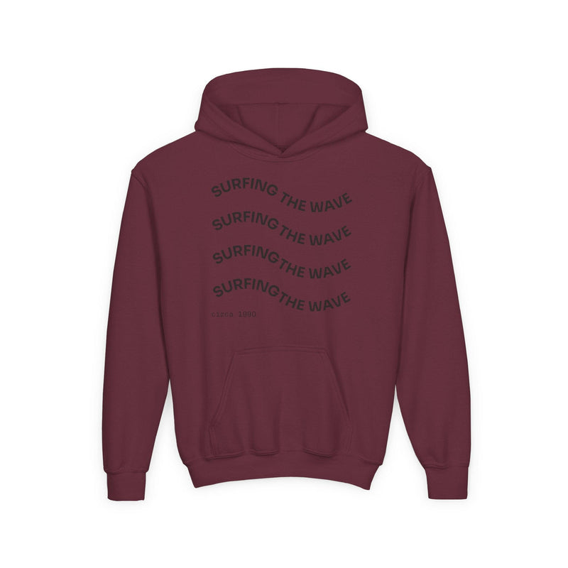 Surfing the Wave & Money Bear Youth Hoodie | Cute Trendy Sweatshirt for Kids | Perfect for Birthdays, Holidays, Year-Round Fun