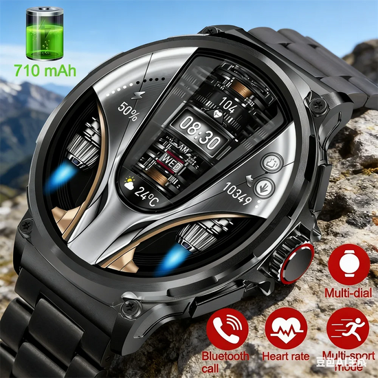 2026 New 1.85 inch Men Smart Watch Outdoors Sports Fitness Tracker 700mah Large Battery IP68 Waterproof LED Smartwatch Man Gifts