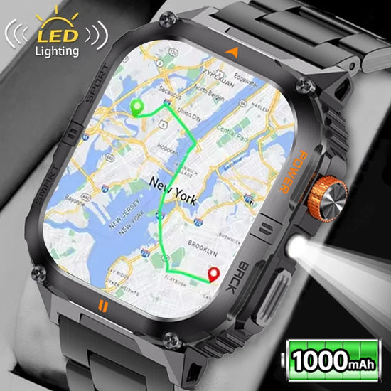 2026 New Smart Watch 2.00inch HD Display Bluetooth Call LED Flashlight Multiple Sports Modes Pedometer Men&