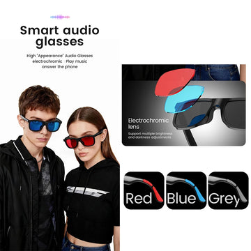 2026 New Smart Audio Glasses Color Changing Lenses AI Q&A Voice Calls 8hours Music Ultra-Clear Sound Quality IP65 Smart Glasses