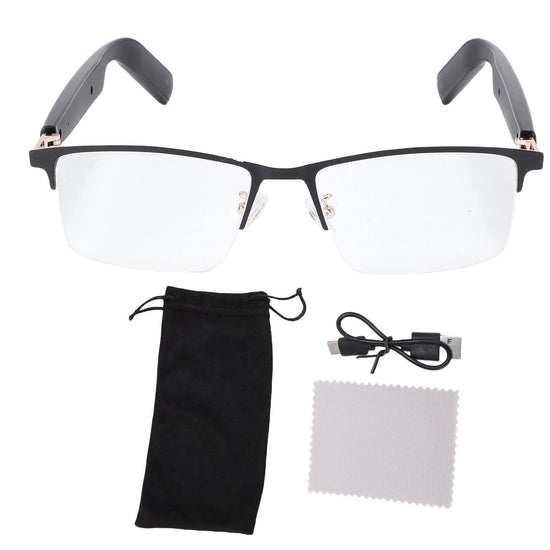 Smart Glasses Bluetooth 5.4 Built in Mic and Speaker IP54 Proof Blue Light Filtering Voice Control Smart Glasses for Daily Use