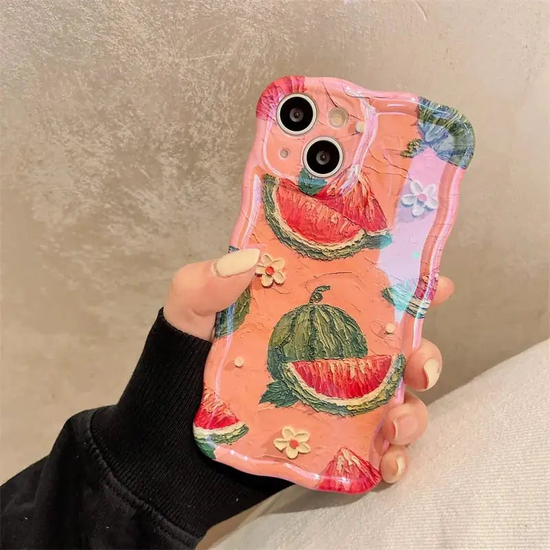 Artistic Oil Painting Watermelon Phone Case.