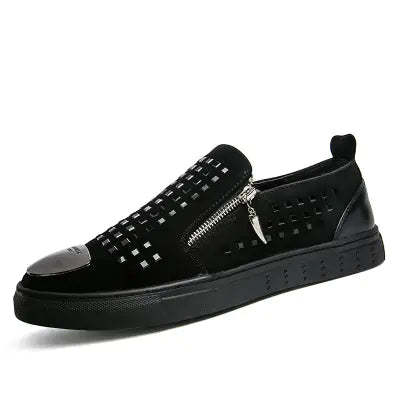 European Style Men's Casual Loafers with Rhinestones