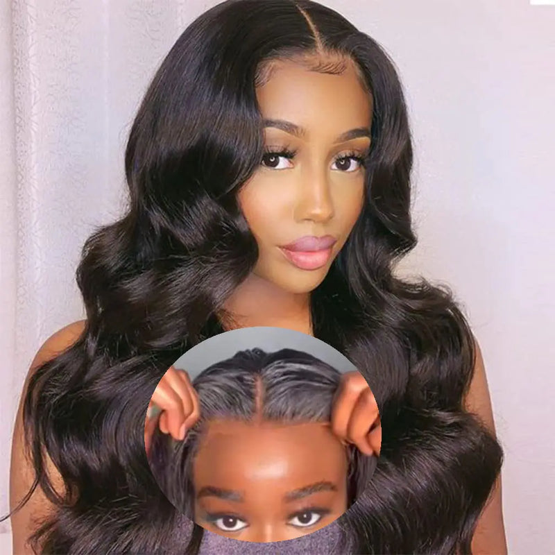 Ahaisy Wear and Go Glueless Wigs for Women Human Hair Glueless wigs Pre Plucked Body Wave Lace Front Wigs Human Hair for Beginners Wigs Upgraded No Glue 4x4 Closure Wigs Human Hair (22 Inch).